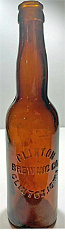 CLINTON BREWING COMPANY EMBOSSED BEER BOTTLE