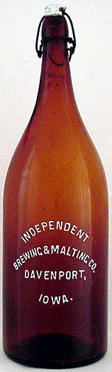 INDEPENDENT BREWING & MALTING COMPANY EMBOSSED BEER BOTTLE