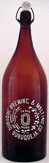 DUBUQUE BREWING & MALTING COMPANY EMBOSSED BEER BOTTLE