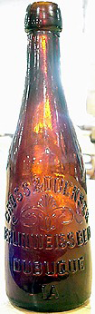 GROSS & DUENSER BERLIN WEISS BEER EMBOSSED BEER BOTTLE