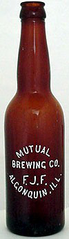 MUTUAL BREWING COMPANY EMBOSSED BEER BOTTLE
