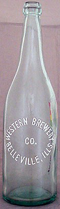 WESTERN BREWERY COMPANY EMBOSSED BEER BOTTLE
