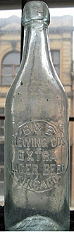 B & B BREWING COMPANY EXTRA LAGER BEER EMBOSSED BEER BOTTLE