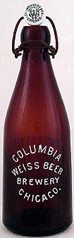 COLUMBIA WEISS BEER BREWERY EMBOSSED BEER BOTTLE