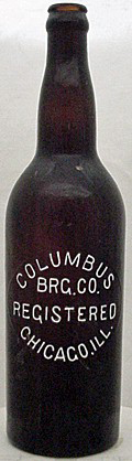 COLUMBUS BREWING COMPANY EMBOSSED BEER BOTTLE