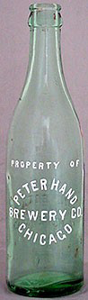 PETER HAND BREWERY COMPANY EMBOSSED BEER BOTTLE
