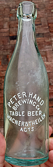 PETER HAND BREWING COMPANY EMBOSSED BEER BOTTLE