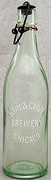 HENN & GABLER BREWERY EMBOSSED BEER BOTTLE