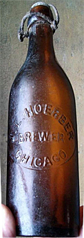 J. L. HOERBER BREWER EMBOSSED BEER BOTTLE