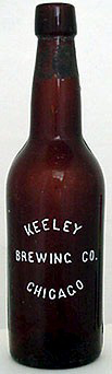 KEELEY BREWING COMPANY EMBOSSED BEER BOTTLE