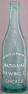 NATIONAL BREWING COMPANY EMBOSSED BEER BOTTLE