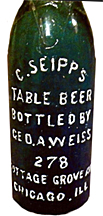 CONRAD SEIPP TABLE BEER EMBOSSED BEER BOTTLE