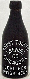 ERNST TOSETTI BREWING COMPANY EMBOSSED BEER BOTTLE