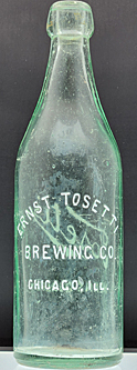 ERNST TOSETTI BREWING COMPANY EMBOSSED BEER BOTTLE