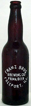 FRANZ BROTHERS BREWING COMPANY EMBOSSED BEER BOTTLE