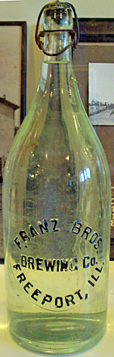 FRANZ BROTHERS BREWING COMPANY EMBOSSED BEER BOTTLE