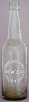 FRED SEHRING BREWING COMPANY EMBOSSED BEER BOTTLE