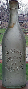 F. D. RADEKE BREWING COMPANY EMBOSSED BEER BOTTLE