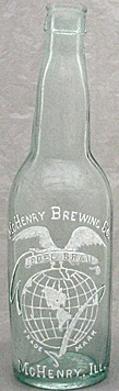 McHENRY BREWING COMPANY EMBOSSED BEER BOTTLE