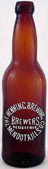 THE HENNING BREWING COMPANY BREWERS EMBOSSED BEER BOTTLE
