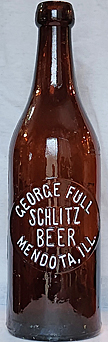 GEORGE FULL SCHLITZ BEER EMBOSSED BEER BOTTLE