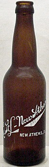 EAST ST. LOUIS - NEW ATHENS BREWING COMPANY EMBOSSED BEER BOTTLE