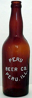 PERU BEER COMPANY EMBOSSED BEER BOTTLE