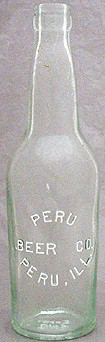 PERU BEER COMPANY EMBOSSED BEER BOTTLE