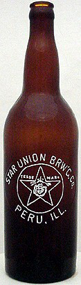 STAR UNION BREWING COMPANY EMBOSSED BEER BOTTLE