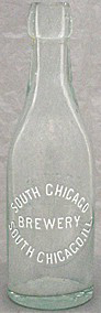 SOUTH CHICAGO BREWERY EMBOSSED BEER BOTTLE