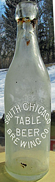 SOUTH CHICAGO BREWING COMPANY EMBOSSED BEER BOTTLE