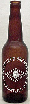 THE BECKER BREWING COMPANY EMBOSSED BEER BOTTLE