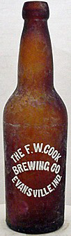 F. W. COOK BREWING COMPANY EMBOSSED BEER BOTTLE