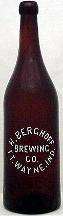 H. BERGHOFF BREWING COMPANY EMBOSSED BEER BOTTLE
