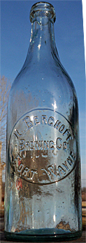 H. BERGHOFF BREWING COMPANY EMBOSSED BEER BOTTLE