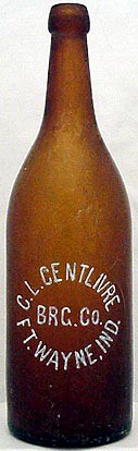 C. L. CENTLIVRE BREWING COMPANY EMBOSSED BEER BOTTLE