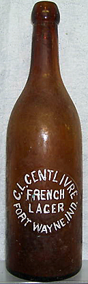 C. L. CENTLIVRE FRENCH LAGER EMBOSSED BEER BOTTLE