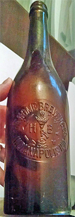 THE HOME BREWING COMPANY EMBOSSED BEER BOTTLE