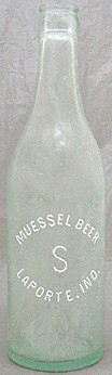 MUESSEL BEER EMBOSSED BEER BOTTLE
