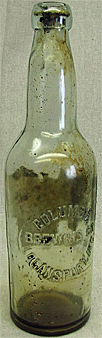 COLUMBIA BREWING COMPANY EMBOSSED BEER BOTTLE