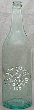 THE KAMM & SCHELLINGER BREWING COMPANY EMBOSSED BEER BOTTLE