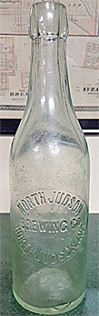 NORTH JUDSON BREWING COMPANY EMBOSSED BEER BOTTLE