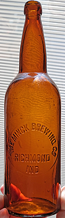 THE MINCK BREWING COMPANY EMBOSSED BEER BOTTLE
