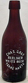 CHARLES GRAF BERLINER WEISS BEER EMBOSSED BEER BOTTLE
