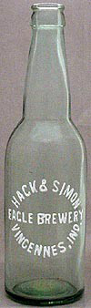 HACK & SIMON EAGLE BREWERY EMBOSSED BEER BOTTLE