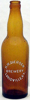 H. W. DIERSEN BREWERY EMBOSSED BEER BOTTLE