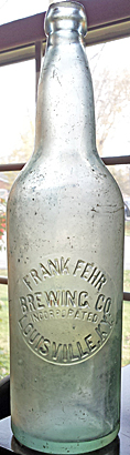 FRANK FEHR BREWING COMPANY EMBOSSED BEER BOTTLE