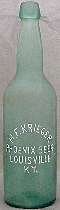 H. F. KRIEGER PHOENIX BEER EMBOSSED BEER BOTTLE