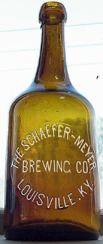 THE SCHAEFER - MEYER BREWING COMPANY EMBOSSED BEER BOTTLE