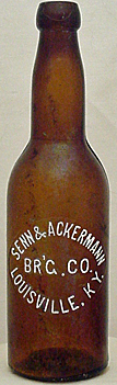 SENN & ACKERMANN BREWING COMPANY EMBOSSED BEER BOTTLE